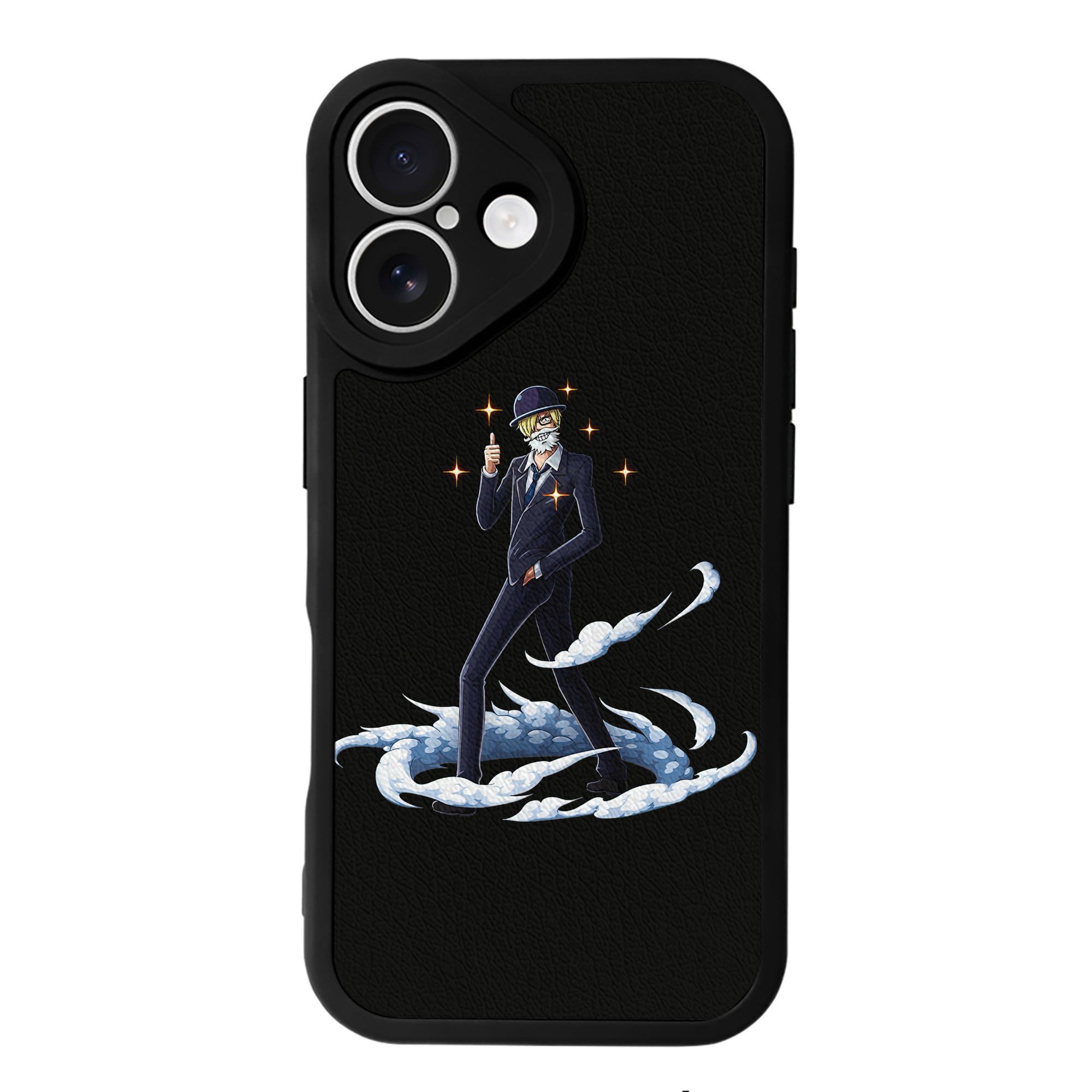 （画像用） ワンピース サンジ ONE PIECE Sanji 【iPhone 16シリーズ対応】シリコンスマホケース（レザー調） 材質：シリコン